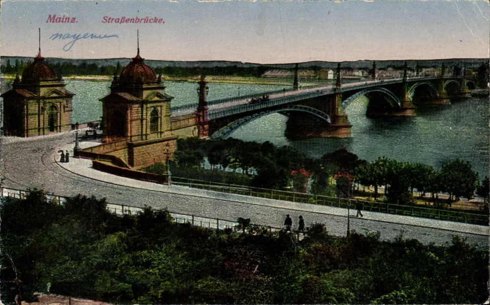 Mainz. Ponte das Ruas — vista do rio Main — editor K.S.M. No 57 - Frente