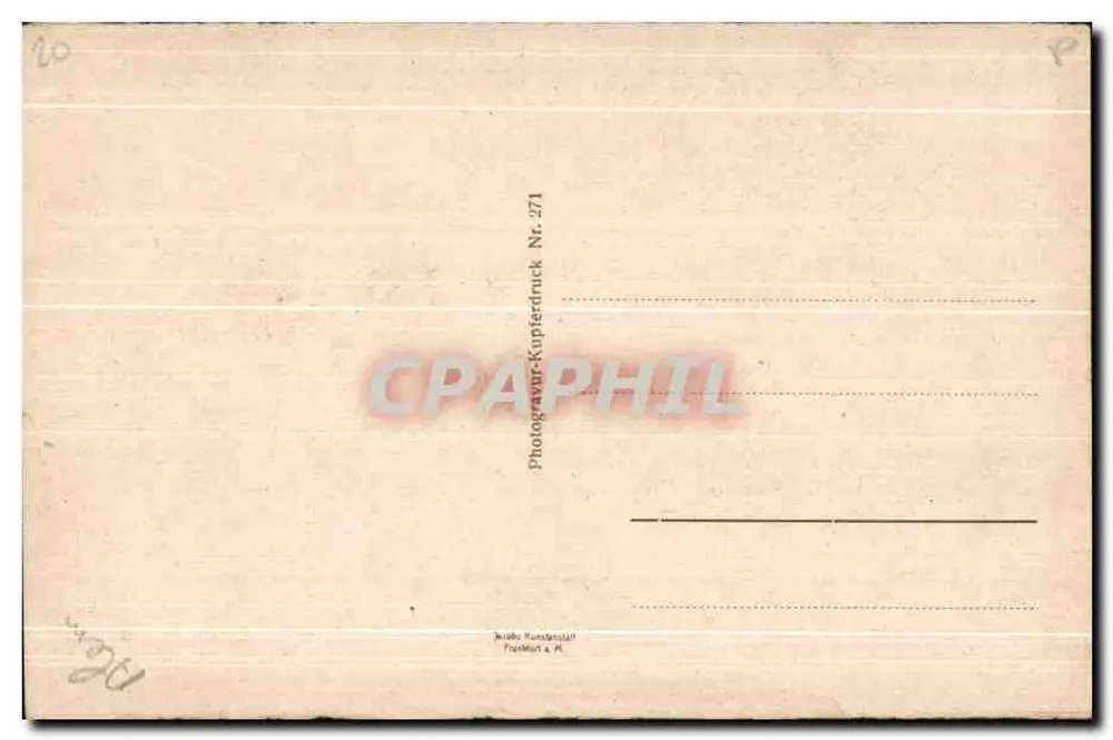 Frankfurt a.M., Goethes Geburtshaus vor dem Umbau — Photogravur-Kupferdruck Nr. 271, Deutsche Kunstanstalt - Rückseite