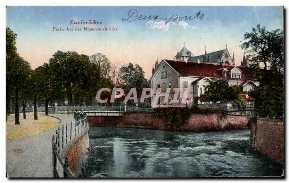 Zweibrücken — Teil bei der Napoleonsbrücke — Verlag nicht sichtbar - Vorderseite