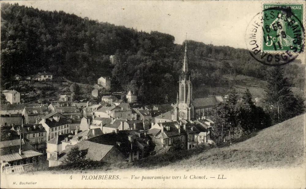 Plombières — Vista panoramica verso il Chonot — H. Bachelier, n°4 - Recto