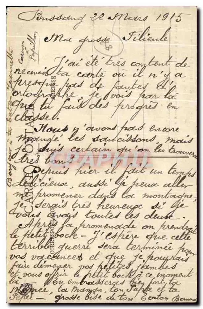 Le Grand-Drumont ou Tête de Fellerin - As Altas Vosges - Arredores de Bussang - Saint-Bis - N° 8260 - Verso