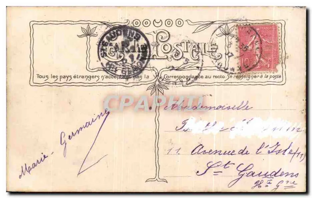 Fröhliche Feier — Küsse — Foto von R. BOYER, Croissant, Paris - Rückseite