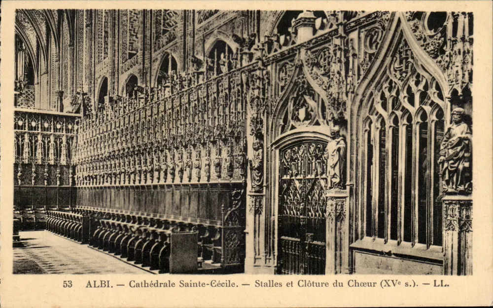 Albi — Kathedrale Sainte-Cécile — Chorbank und Chorzaun (15. Jahrhundert) — LL. - Vorderseite