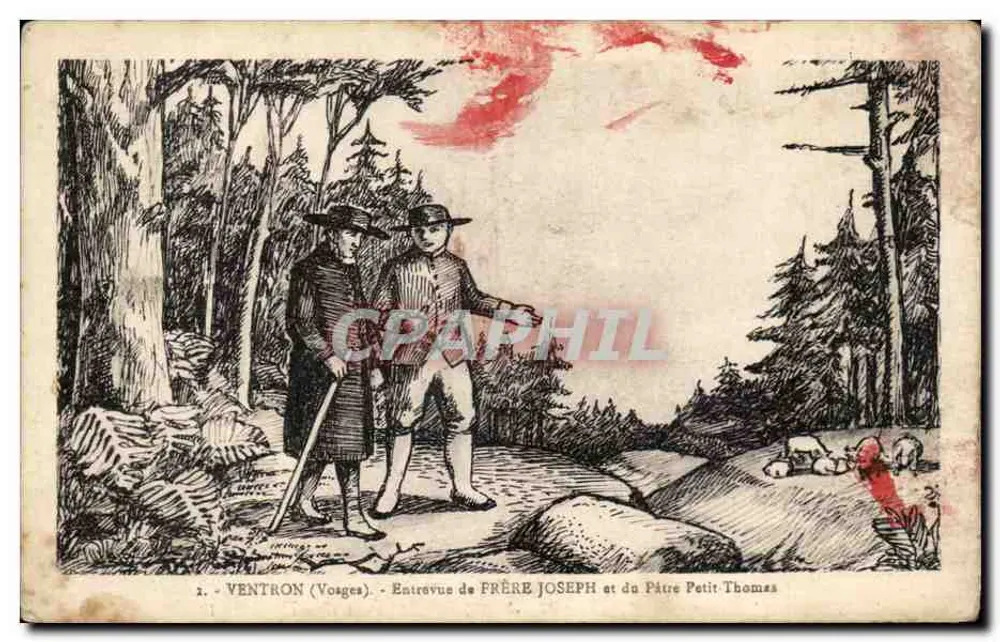 Ventron (Vosges) — Entrevue de Frère Joseph et du Père Petit-Thomas — éditeur impr. de l'Établissement de Ventron - Vorderseite