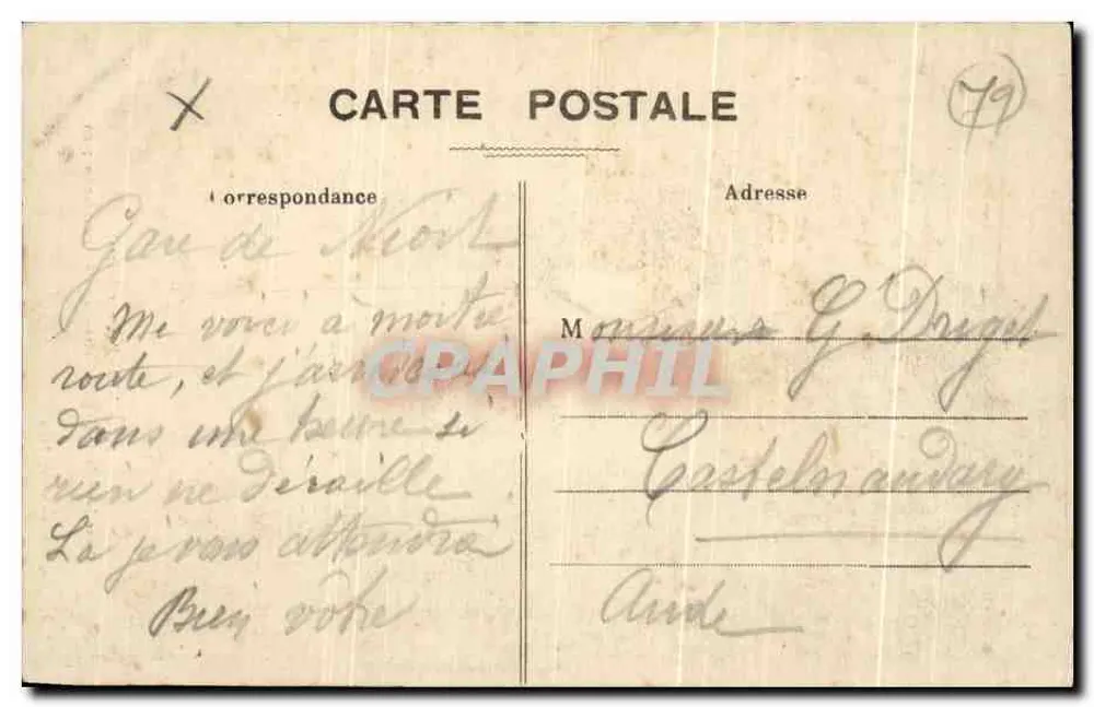 Niort (Deux-Sèvres) — Seitenportal der Kirche Notre-Dame — restauriert 1909 — N. Alin, Papier-Tabs-Journal, Niort - Rückseite