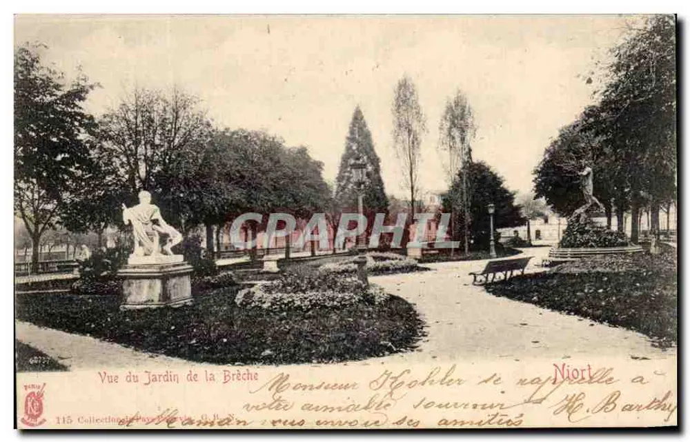 Ansicht des Jardins de la Brèche — Niort — Sammlung von P. B. S. — n° 115 - Vorderseite