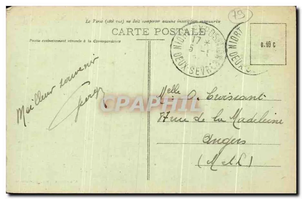 Niort (Deux-Sèvres) - Alte Brücken und Kirche Saint-André — Alix, Mornas Sr., Papier-Tab-Zeitung - Rückseite