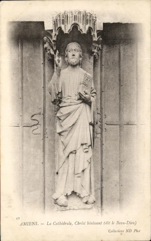 Amiens — Die Kathedrale, Christus segnend (genannt der Beau-Dieu) — Sammlung ND Phot, n°49 - Vorderseite