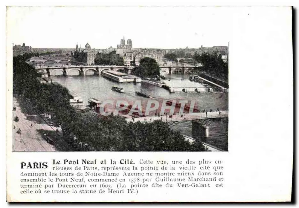 Parigi — Il Ponte Nuovo e la Cité — editore non visibile - Recto