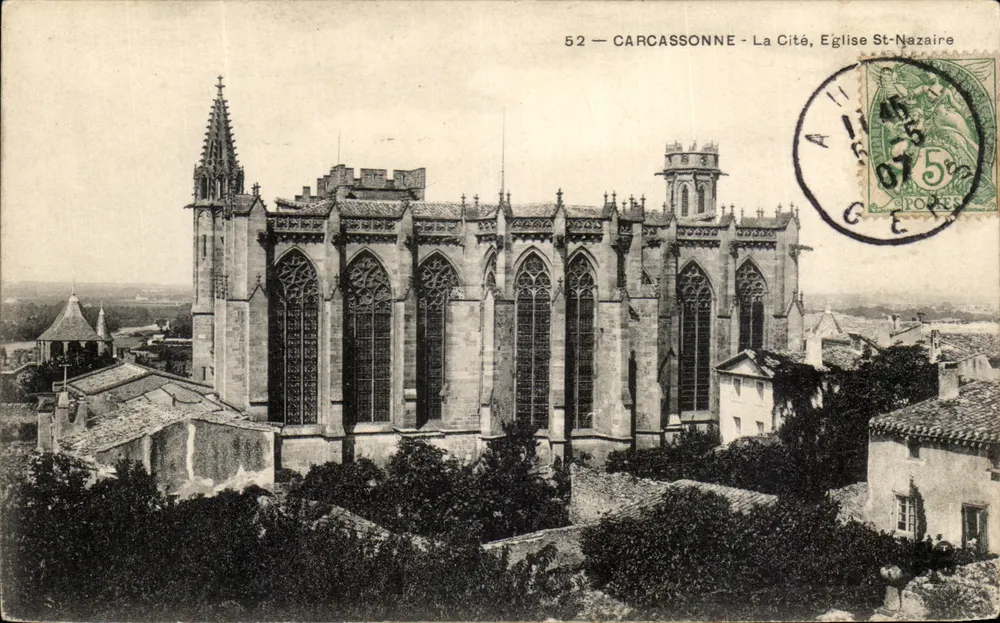 Carcassonne - Die Stadt, Kirche Saint-Nazaire — unbekannter Verlag, Seriennummer 52 - Vorderseite