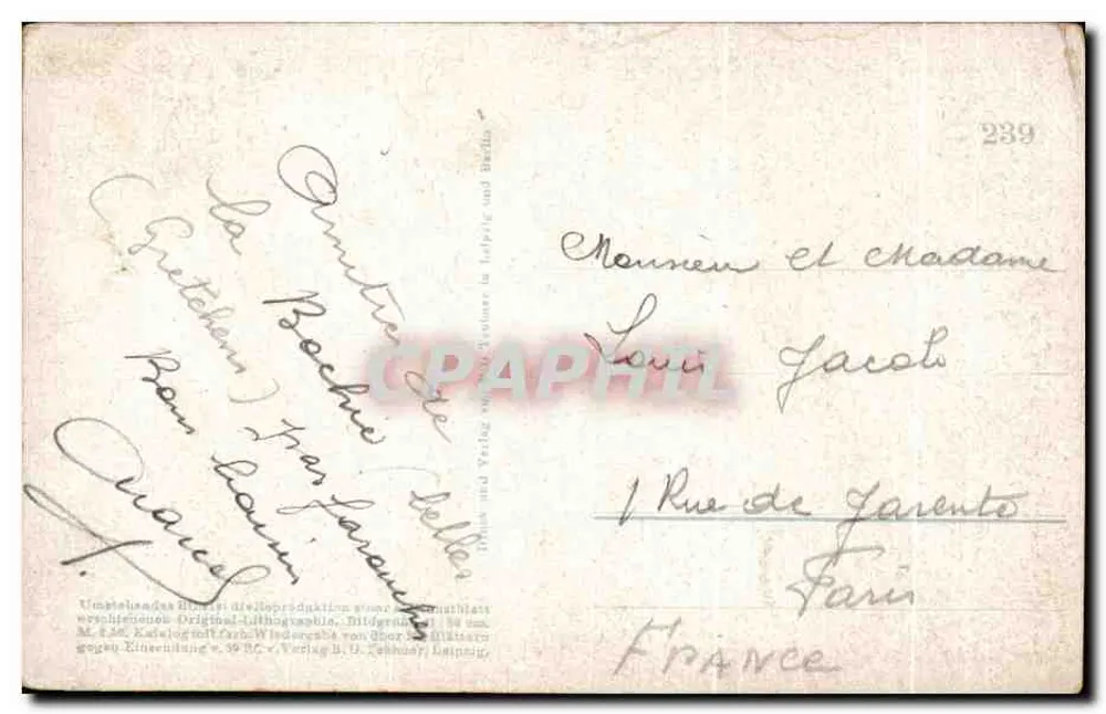 La Frauengasse a Danzica — vista invernale innevata — Bendrat, n° 239 - Verso