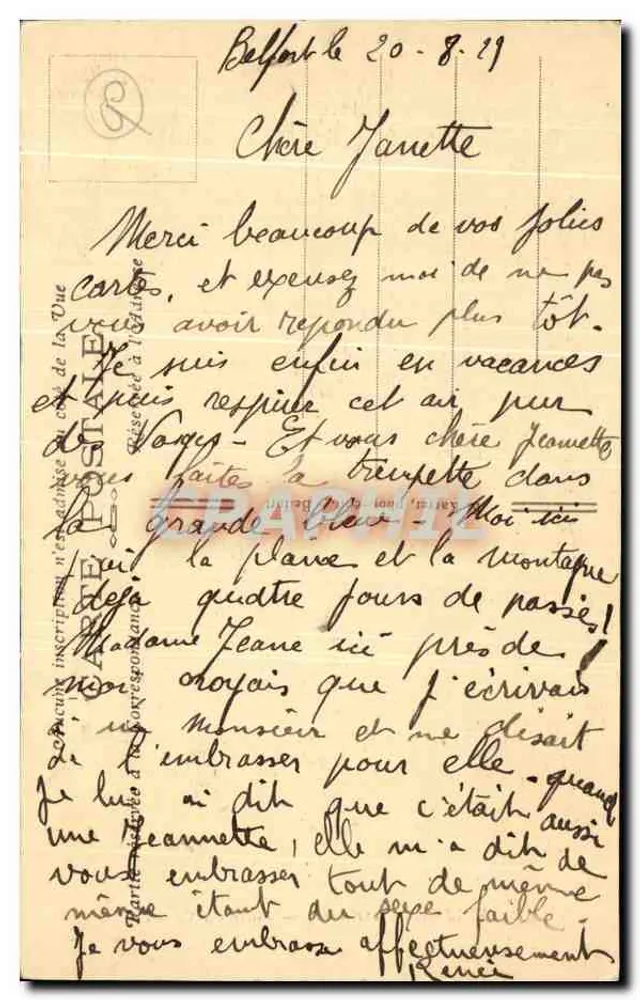 Belfort (Território) — Porta do Vallon — editor desconhecido, n° 5 - Verso