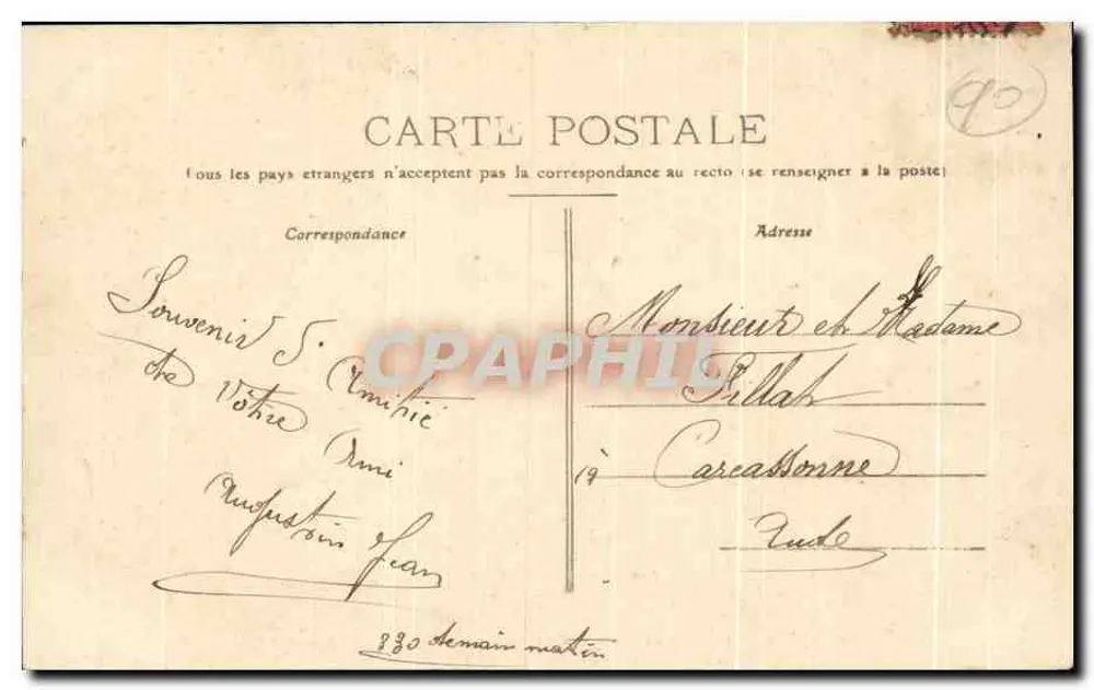 Belfort - Der Löwe. Werk von Bartholdi (22 m lang und 11 m hoch) — A & H C - Rückseite