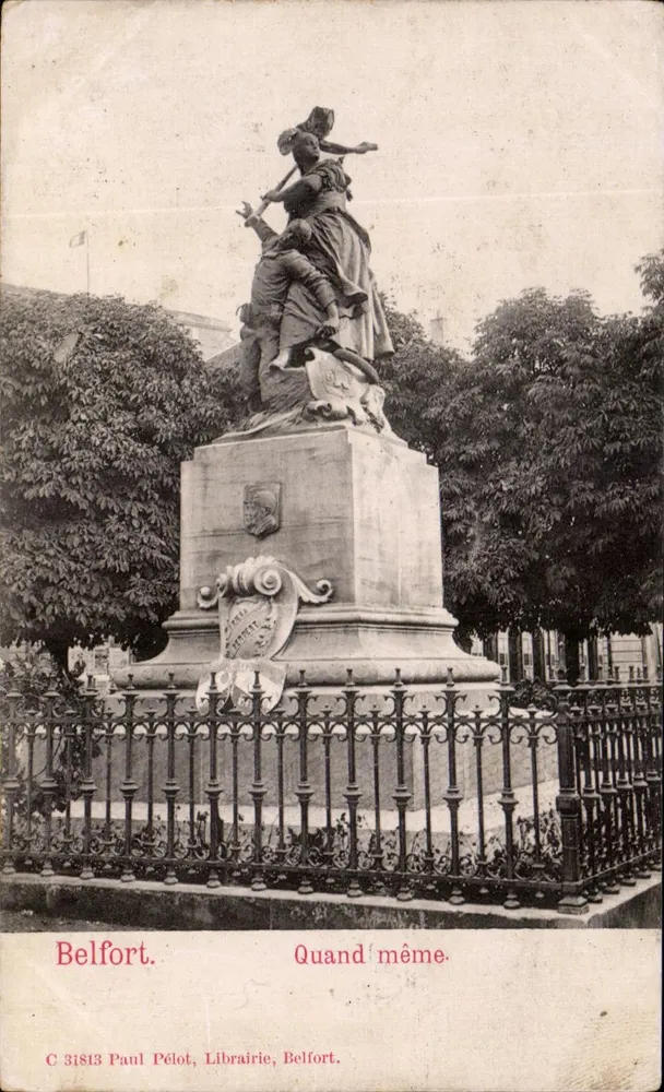 Belfort. — Statua Wolności znajdująca się na czele pomnika — Paul Pélot, Książnica, Belfort, n° C 31813 - Awers