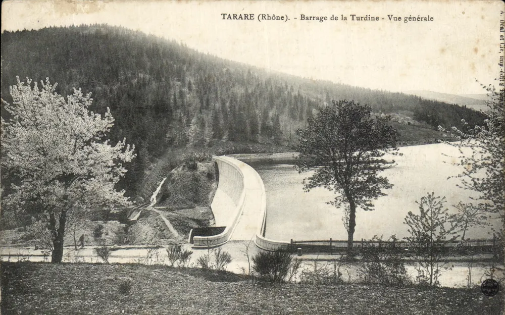 Tarare (Rhône) - Staudamm Turdine - Allgemeiner Blick — A. Deaû et Cie, Druckerei/Verlag in Tarare - Vorderseite