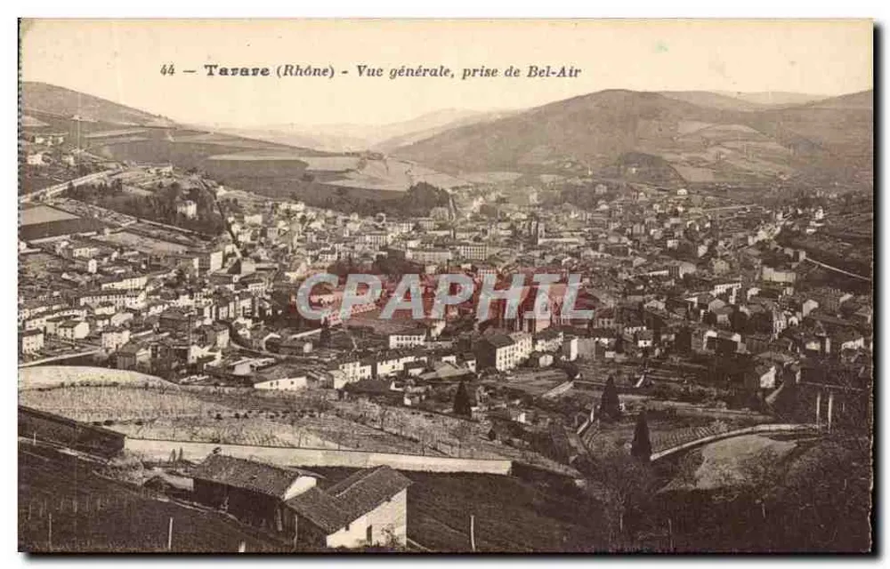 Tarare (Rhone) — Vista geral, vista de Bel-Air — editor Unis-France, n°44 - Frente