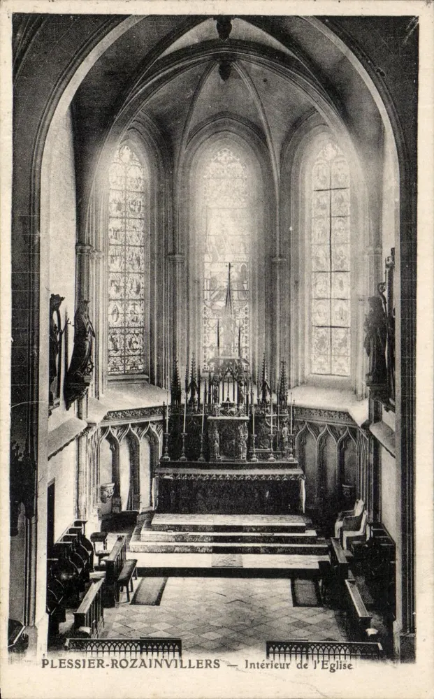 Plessier-Rozainvillers — Innenraum der Kirche — Verlag L. Ardn, Amiens - Vorderseite