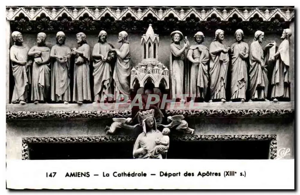 Amiens — Die Kathedrale — Abgang der Apostel (13. Jahrhundert) - Vorderseite