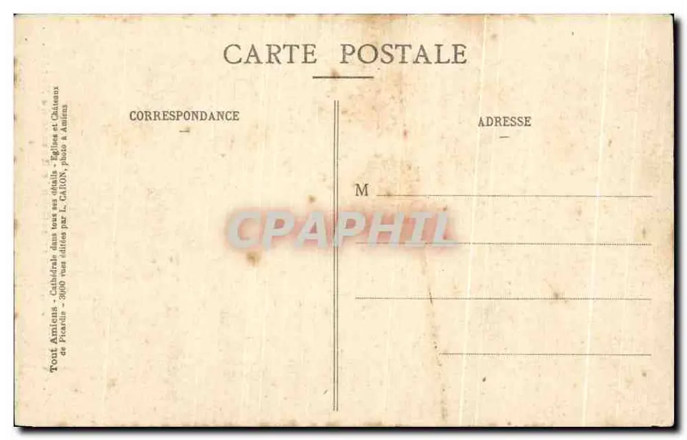 Amiens — Kathedrale — Große Rosenfenster im Norden — Objektiv Lacour-Berthiot - Rückseite