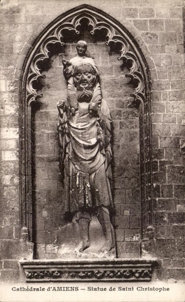 Katedra w AMIENS — Statua Świętego Chrystofora - Awers