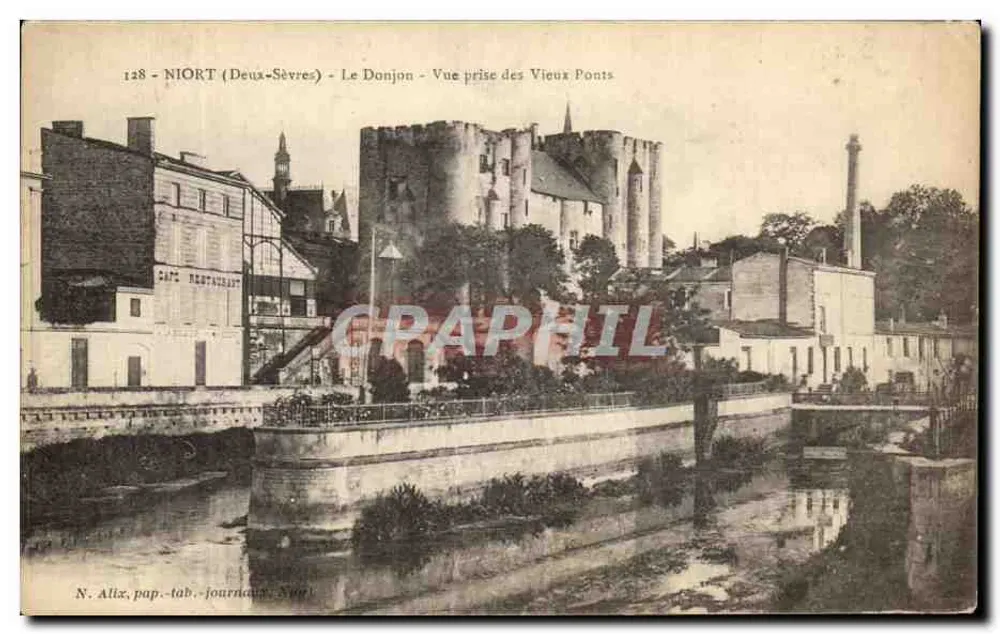 Niort (Deux-Sèvres) - Der Donjon - Ansicht aus den alten Brücken - N. Allix, Papier-Tasche-Zeitung, Niort - Vorderseite