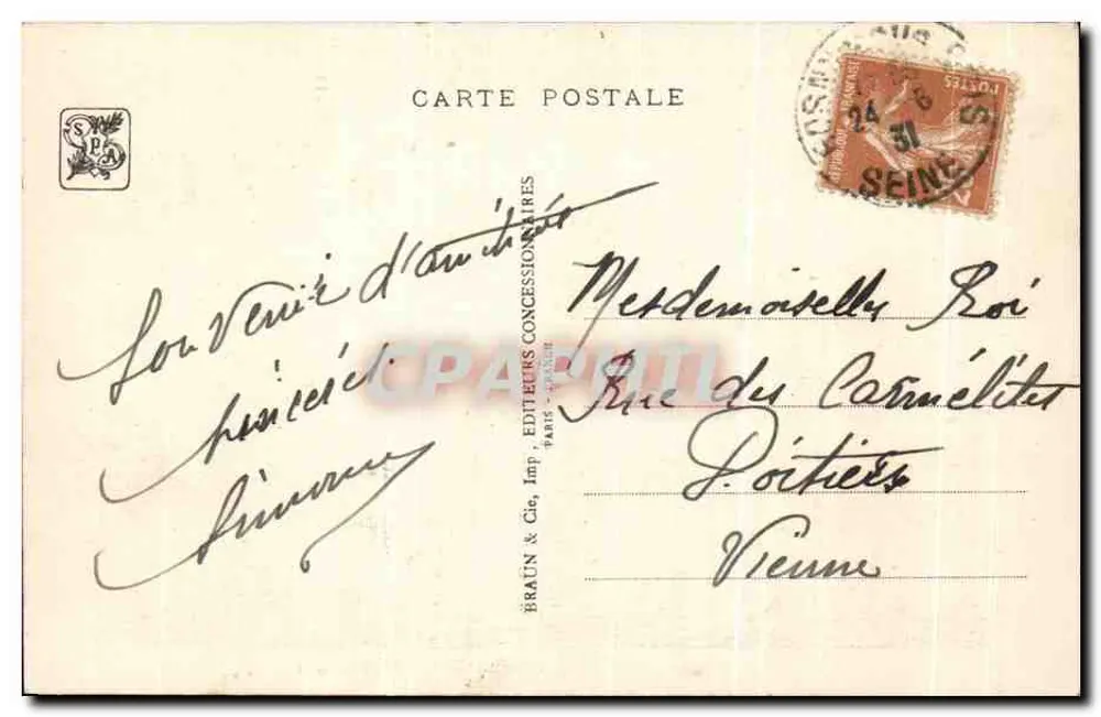Templo de Angkor — Exposição Colonial Internacional Paris 1931 — Auberlet escultor, Blanche arquiteta - Verso