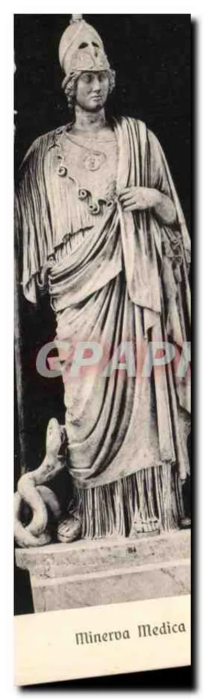 Minerva Médica — estátua em mármore — Edit. Brunner & Co., Zurique, n° 6522 - Frente