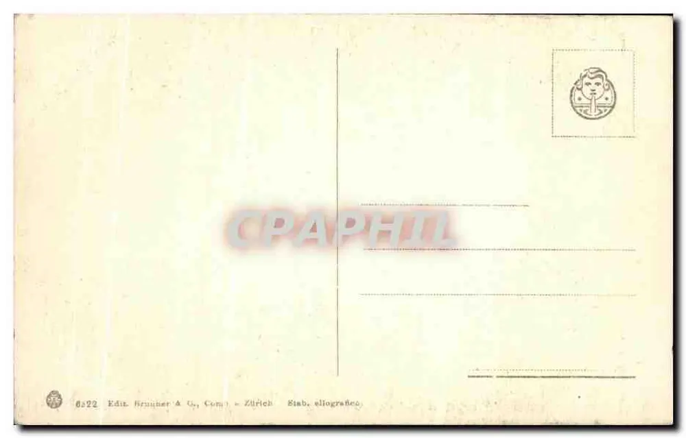Minerva Médica — estátua em mármore — Edit. Brunner & Co., Zurique, n° 6522 - Verso