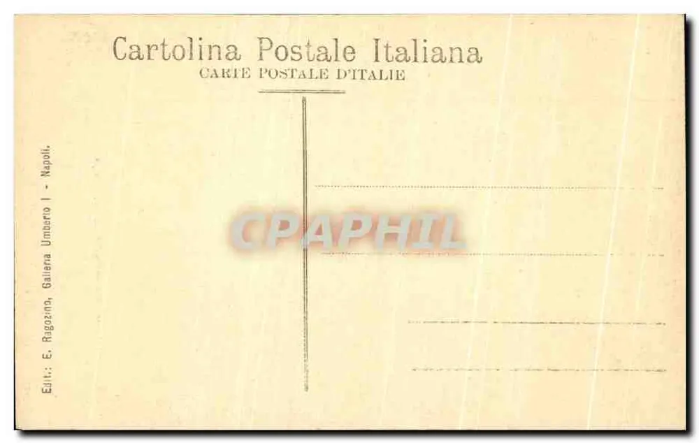 Ercoleano — Colonnato da Casa de Argo — Carta Postal Italiana - Verso