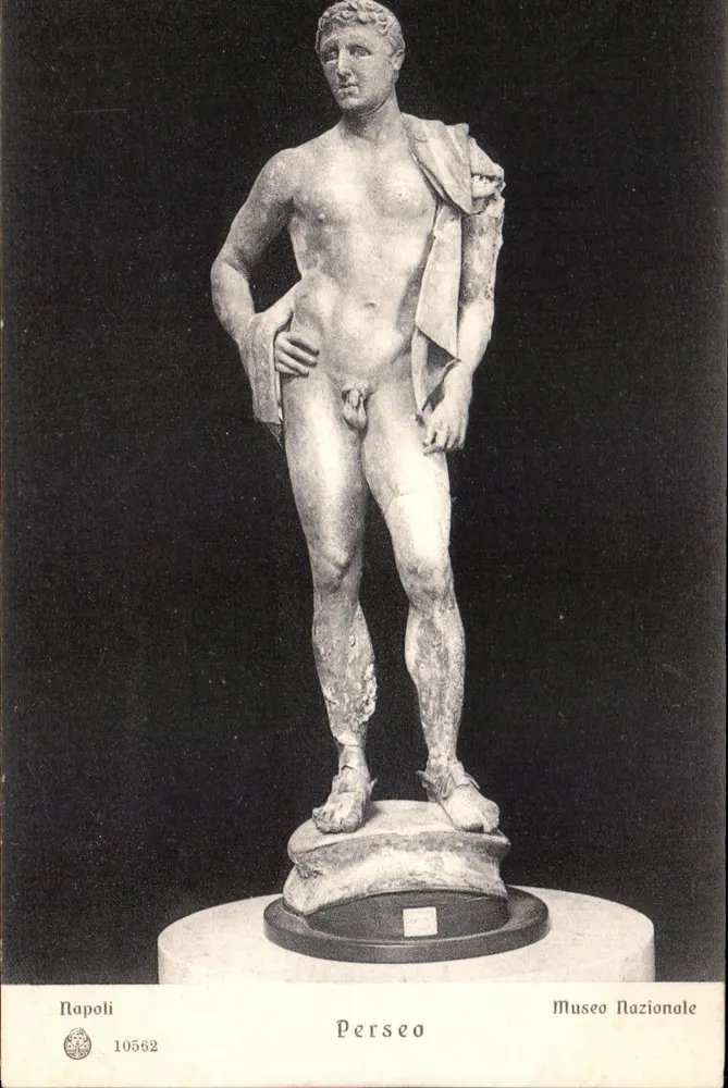 Perseu — estátua no Museo Nazionale — editor Brunner & C., Como e Zürich - Frente