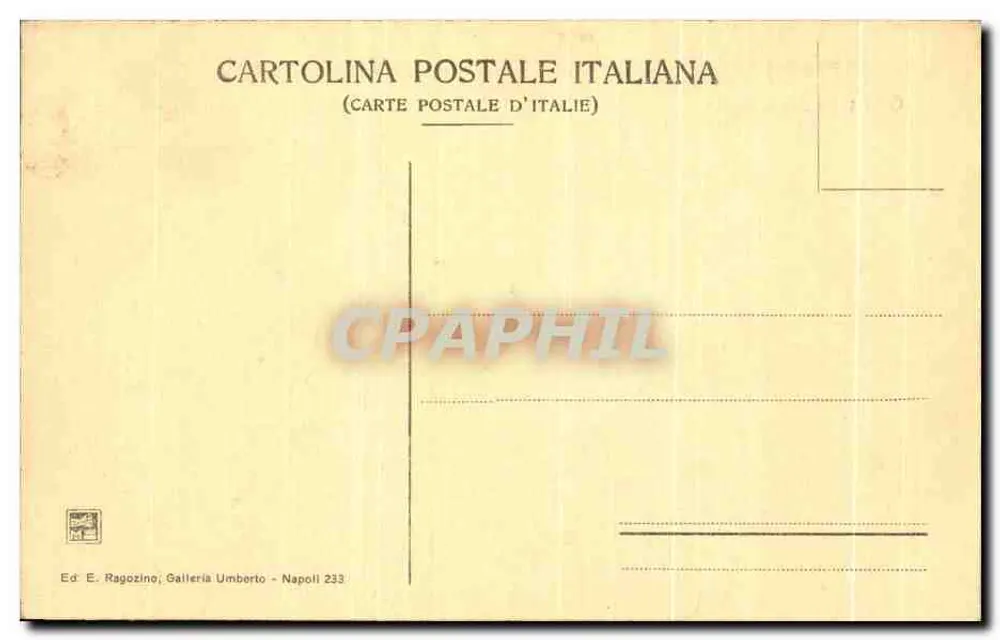 Pompeia — Quartiere dei soldati — Ed. E. Ragozino, Galleria Umberto - Napoli 233 - Verso