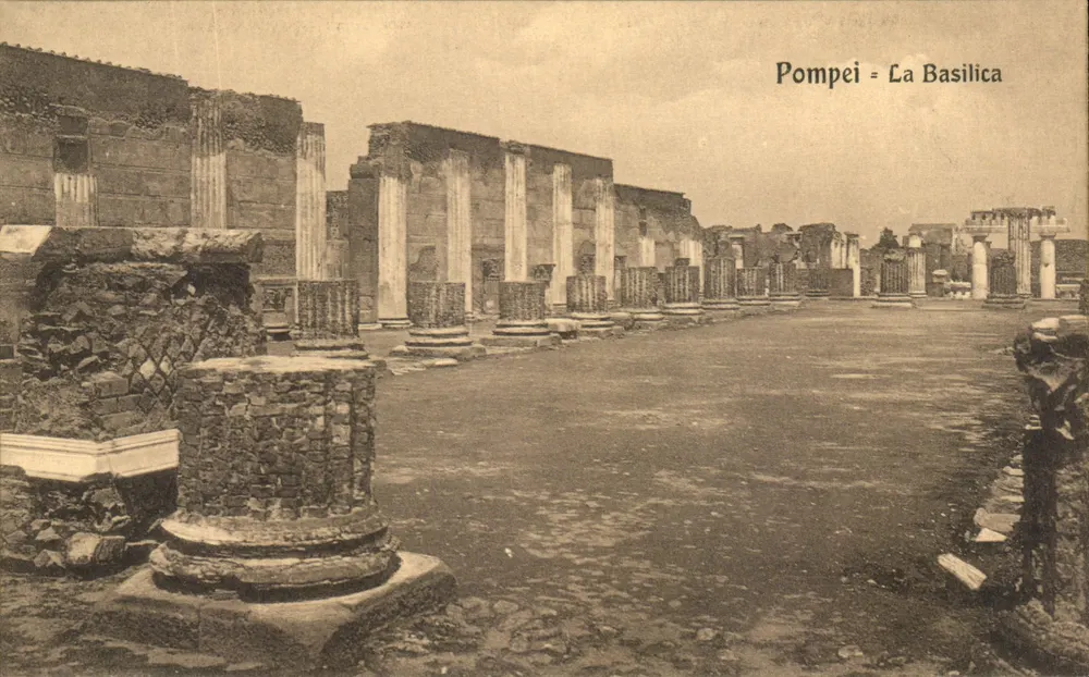 Pompeia - A Basílica — editor E. Ragozino, série 218 - Frente