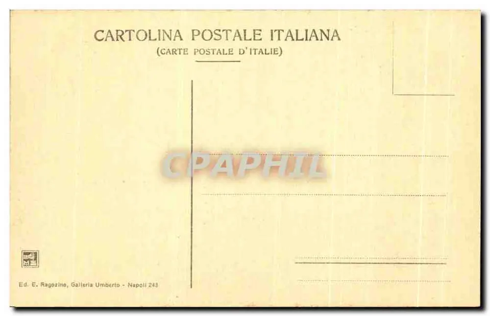 Pompéia - Teatro Trágico — Ed. E. Ragozine, Galleria Umberto - Nápoles 243 - Verso