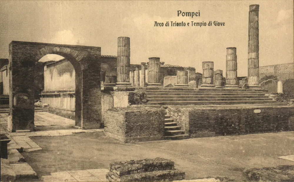 Pompéia — Arco de Triunfo e Templo de Júpiter — Ed. E. Ragozino, Galleria Umberto - Napoli 244 - Frente