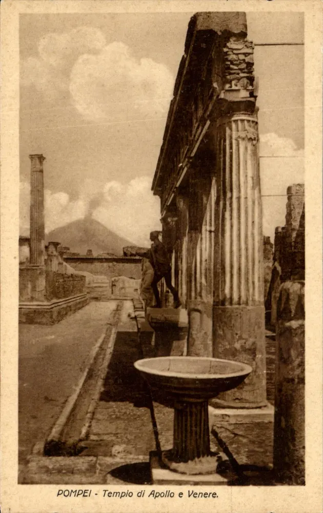 Pompeia — Templo de Apolo e de Vênus — editor Ragozino, Nápoles - Frente
