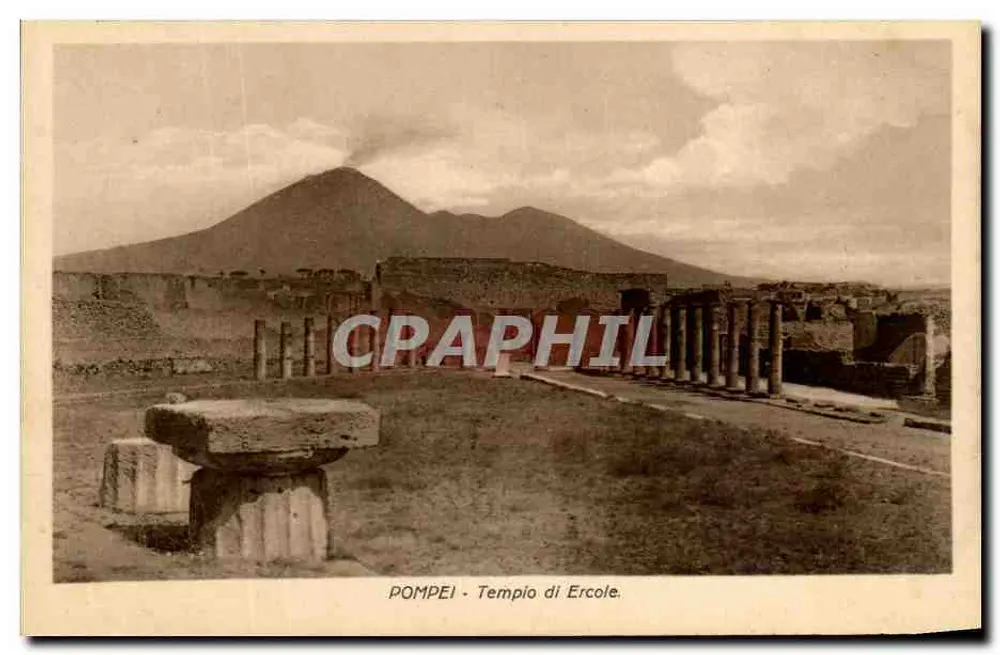 Pompeia — Templo de Hércules — editor Ragozzano, Nápoles - Frente