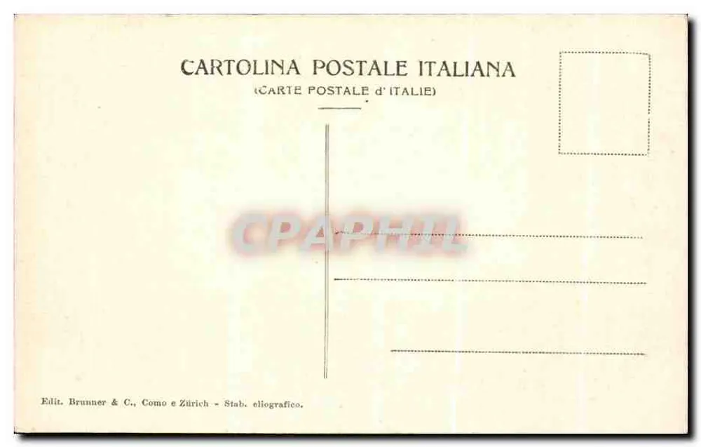 Pompeia - Museu - Cadáver de mulher — editor Brunner & C., Como - Verso