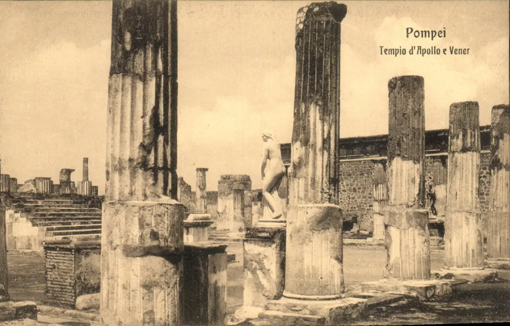 Pompei — Tempio d'Apollo e Vener — Éd. E. Ragozino Galleria Umberto - Napoli 230 - Frente