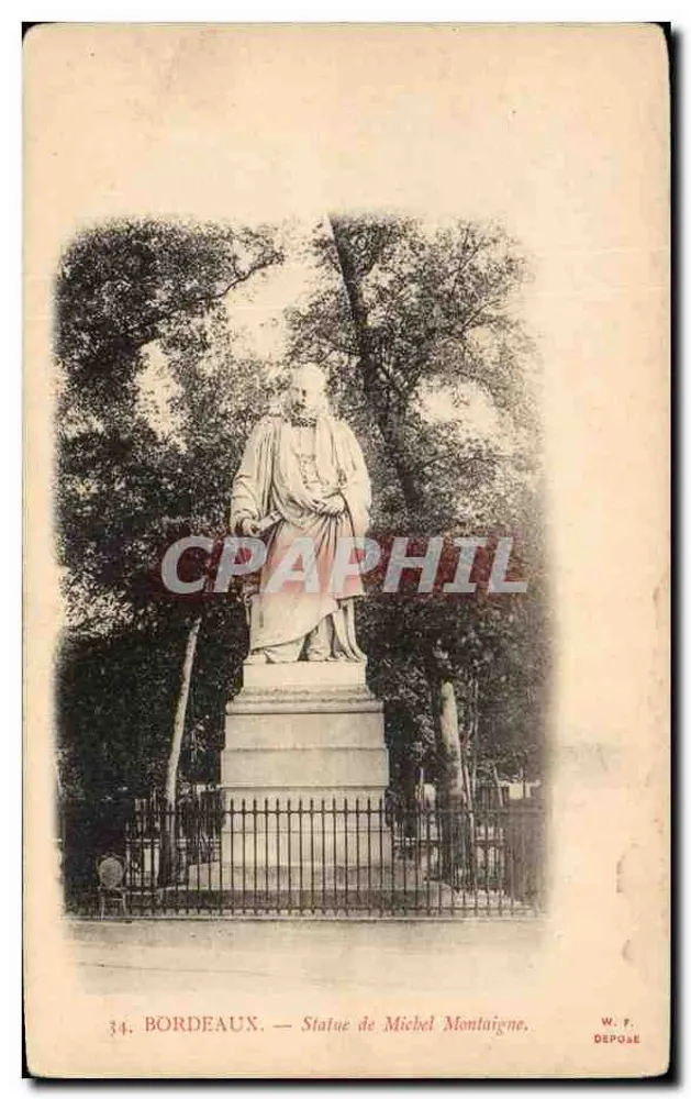 Bordeaux — Estátua de Michel Montaigne — W. F. DEPOSE - Frente