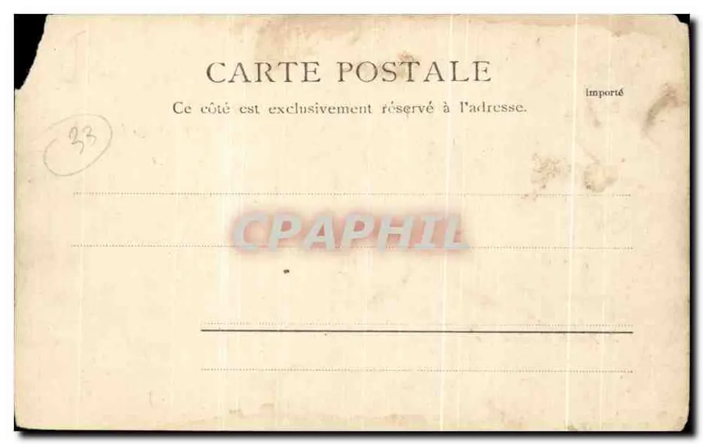 Le Pont du Chemin de fer — pont métallique sur le fleuve à Bordeaux — éditeur R.&J.D. n° 10484 H.12 - Verso