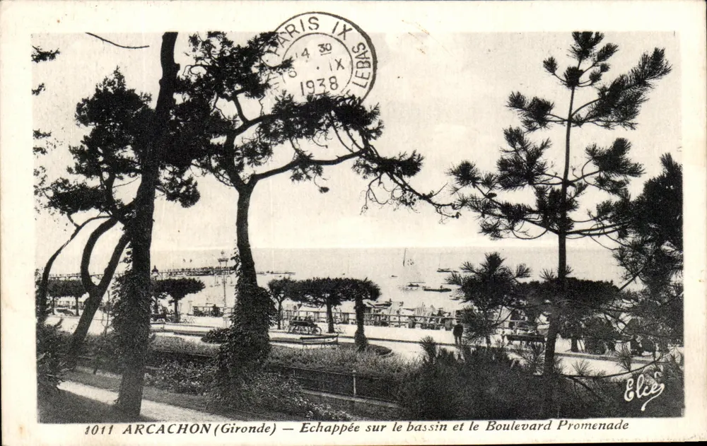 ARCACHON (Gironde) — Ansicht des Sees und des Promenadenboulevards — L. Blées, Nr. 3011 - Vorderseite