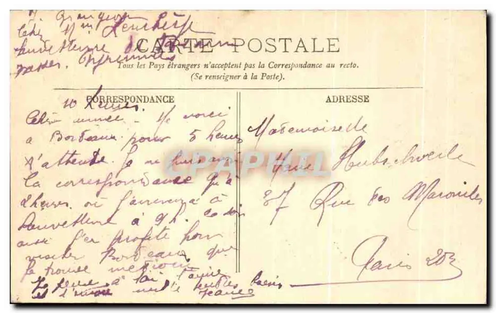 Bordeaux — O Square Gambetta — LL. - Verso