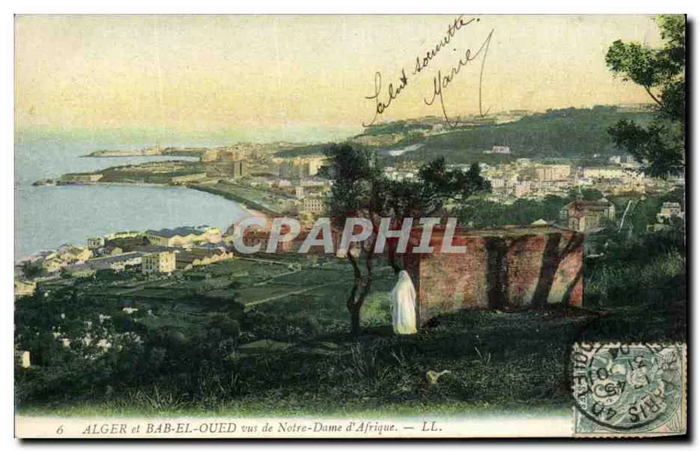 ALGER und BAB-EL-OUED von Notre-Dame d'Afrique gesehen — LL. — Verlag LL. - Vorderseite