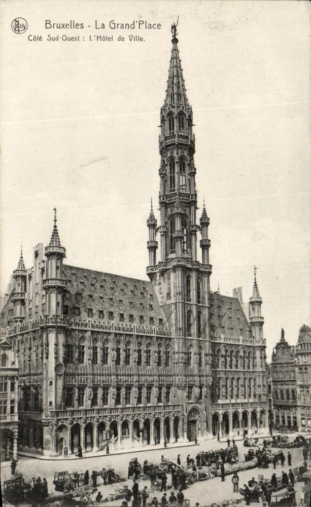Brüssel - Die Große Platz - Südwestseite: Das Rathaus - Vorderseite