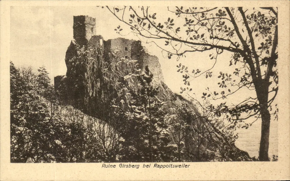 Ruínas de Girsberg perto de Rappoltsweiler — editor Felix Lubb, Kunaverlaganstalt, Strasbourg - Frente