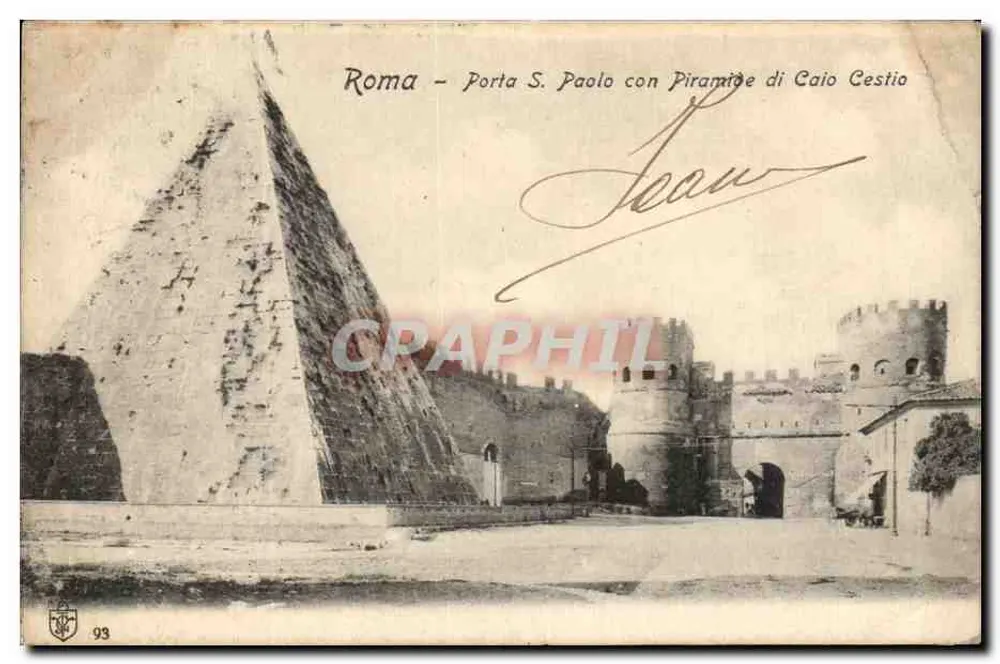 Roma - Porta S. Paolo con Piramide di Caio Cestio — éditeur non visible, n° de série 93 - Vorderseite