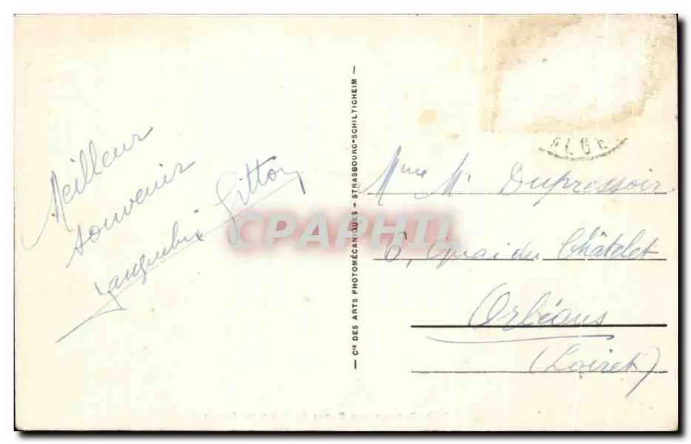 Passagem das Dunas de Areia para o Deserto — Bilhete postal antigo 1122 — Cie des Arts Photomécaniques - Strasbourg-Schiltigheim - Verso