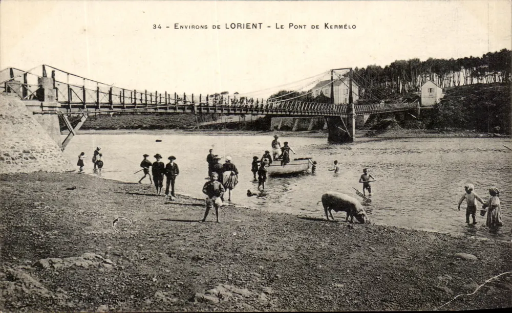 Arredores de Lorient — O Ponte de Kermélo — Editor: Jeanne & Frères, n°34 - Frente