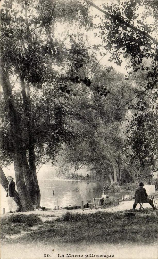 A Marne pitoresca — vista da rio cercado por árvores — editor não identificado, n° 30 - Frente