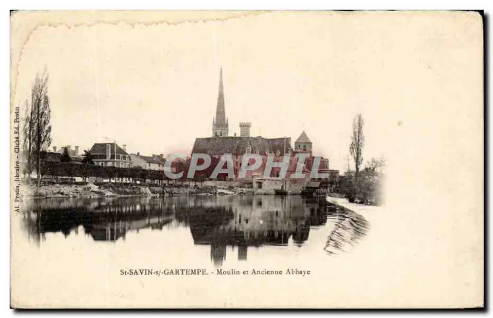 St-SAVIN-S/GARTEMPE — Moulin et Ancienne Abbaye — A. Prodin, libraire, Éditeur - Frente